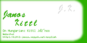 janos kittl business card